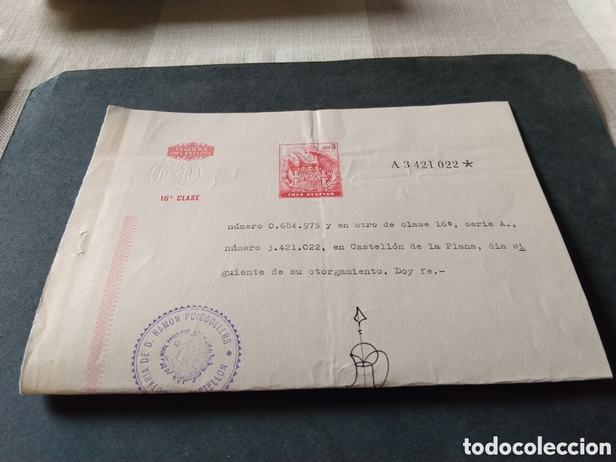 Briefmarken: Timbre del Estado 3 pesetas &aacute;guila roja