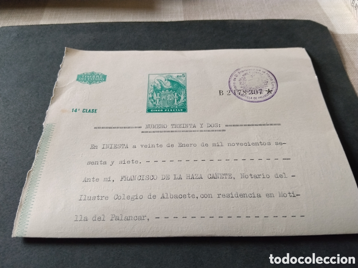 Briefmarken: Timbre del Estado 5 pesetas verde aguila