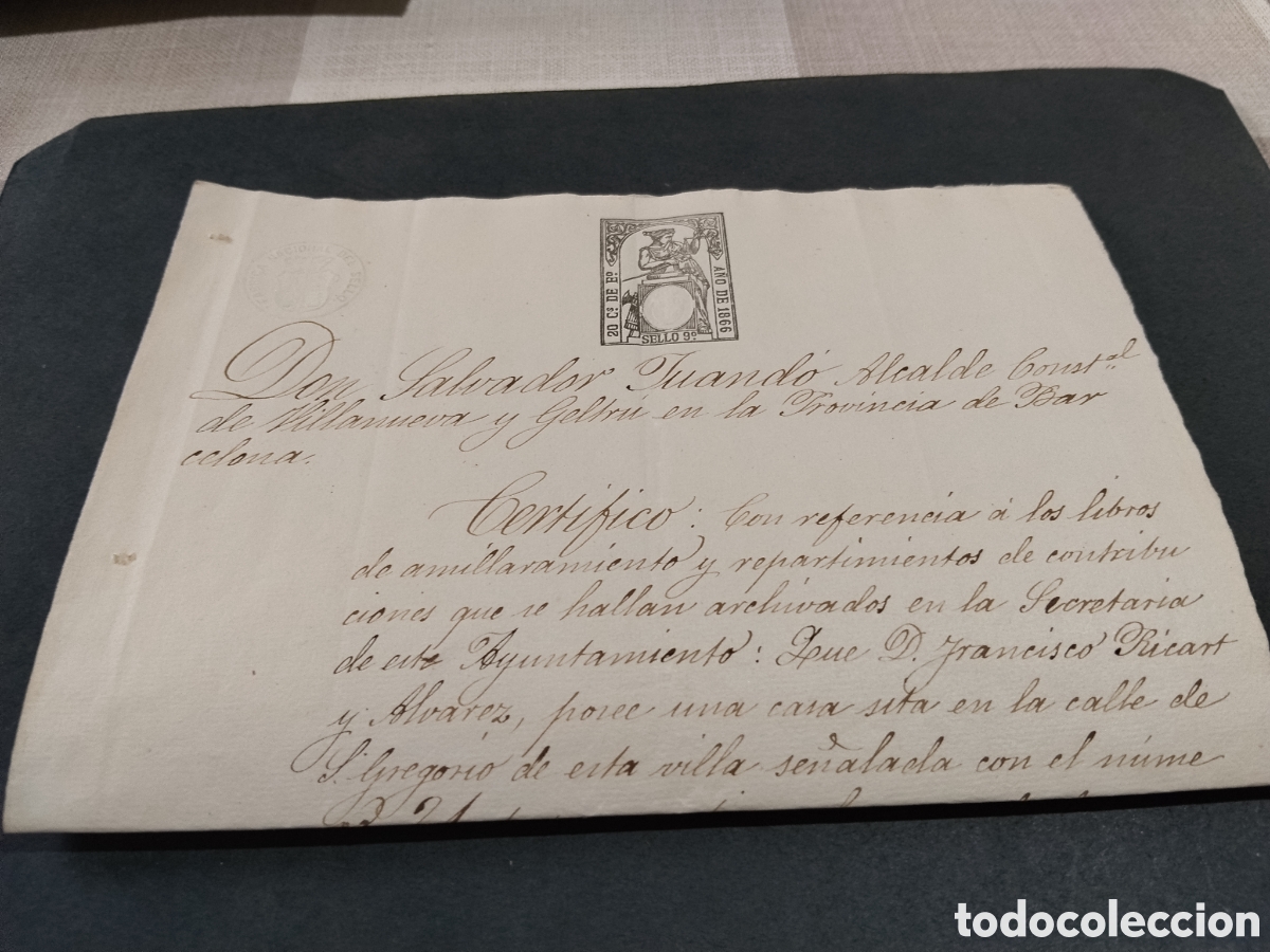 Briefmarken: Prefilatelia sello 9 ,20 c&eacute;ntimos A&ntilde;o de 1866