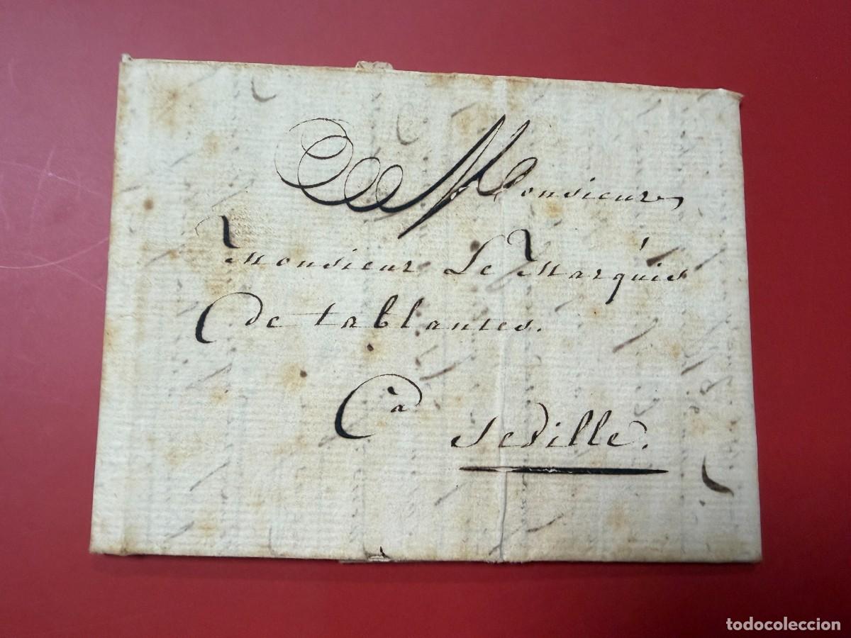 Sellos: PREFILATELIA - CARTA DE FRANCIA A SEVILLA - MARQUES DE TABLANTES. VER FOTOS