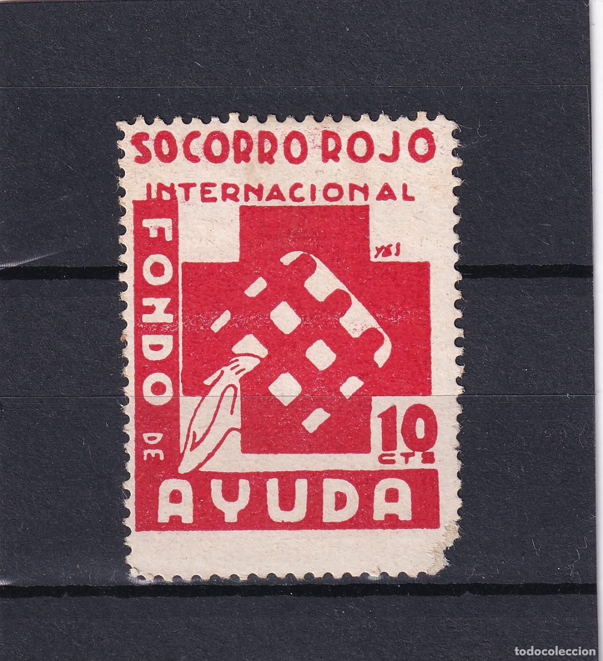 Sellos: CRS1670 ESPA&Ntilde;A GUERRA CIVIL S.R.I. (Socorro Rojo Internacional). Fondo ayuda. Con charnela