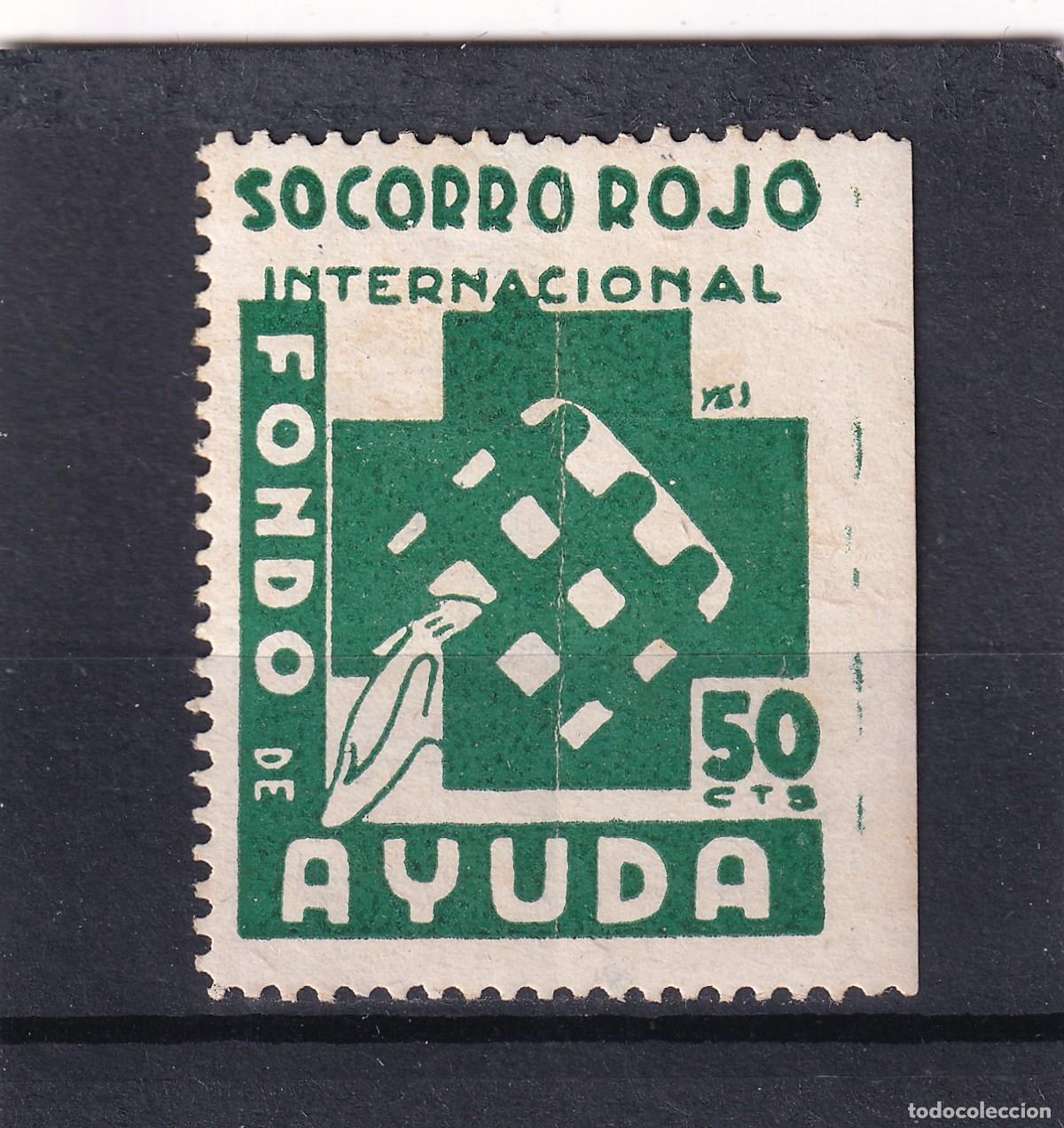 Sellos: CRS1672 ESPA&Ntilde;A GUERRA CIVIL S.R.I. (Socorro Rojo Internacional). Fondo ayuda. Con charnela
