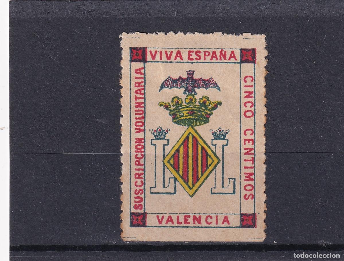 Sellos: CRS1727 ESPA&Ntilde;A GUERRA CIVIL. Vi&ntilde;eta ben&eacute;fica de Valencia. Goma defectuosa.