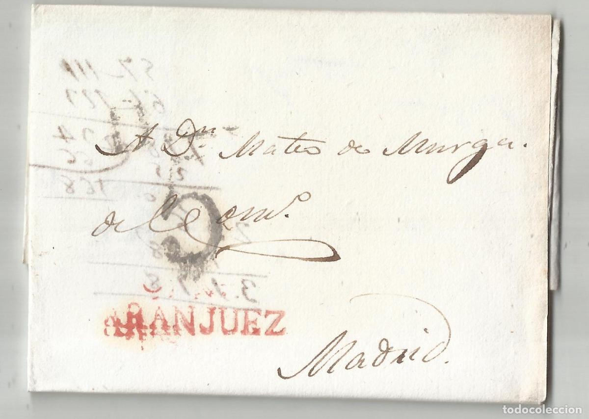 Sellos: circulada y escrita 1824 de aranjuez a madrid