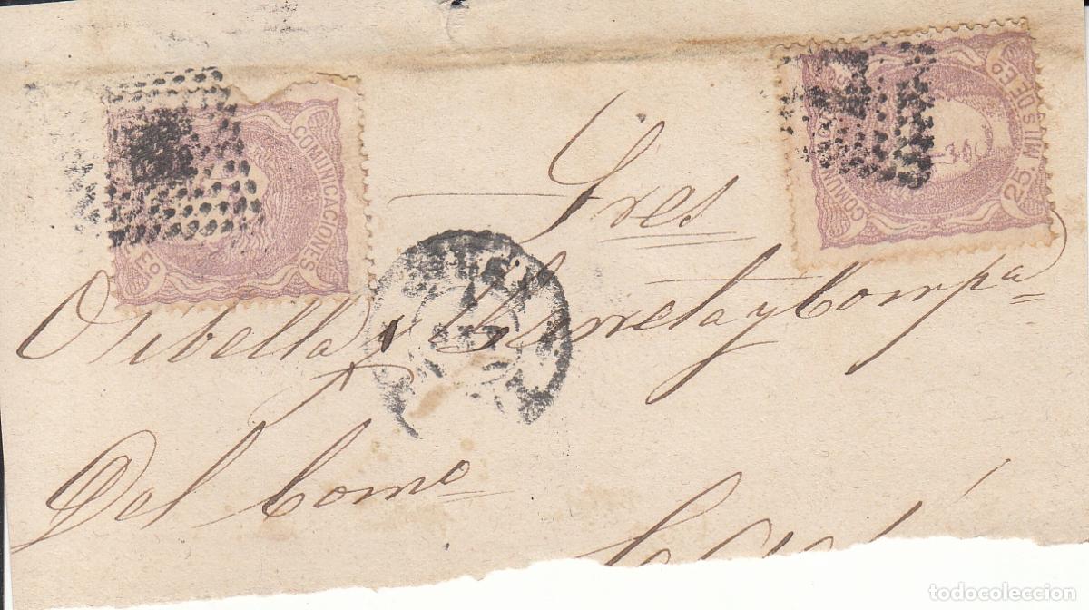 Sellos: CRCAR125 FRAGMENTO CON DOS SELLOS N&ordm; 106. MATASELLOS ROMBO DE PUNTOS Y FECHADOR CADIZ EN NEGRO.