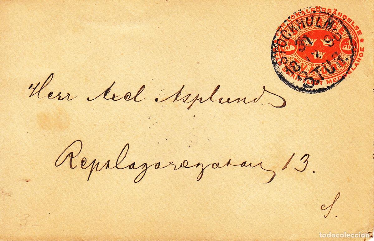 Briefmarken: CRCAR331 SOBRE ENTERO POSTAL SUECIA CON MATASELLO 18-12-1896