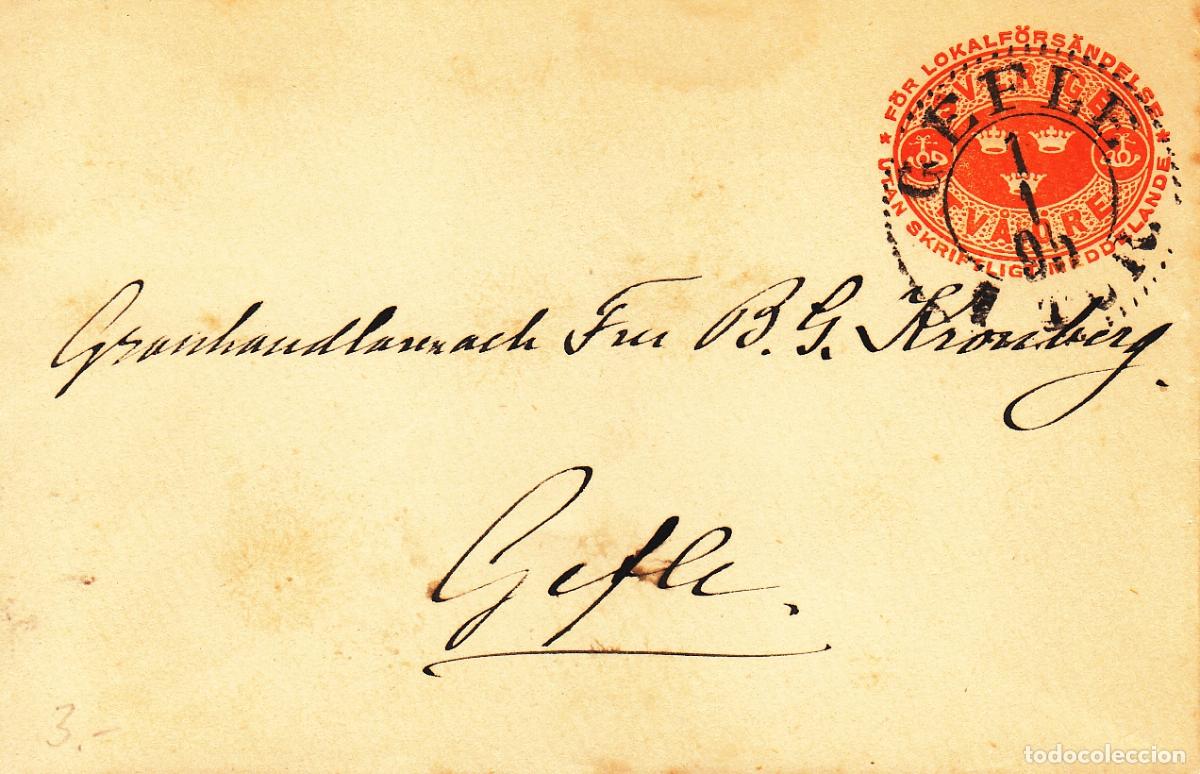 Selos: CRCAR332 SOBRE ENTERO POSTAL SUECIA CON MATASELLO 01-01-1895