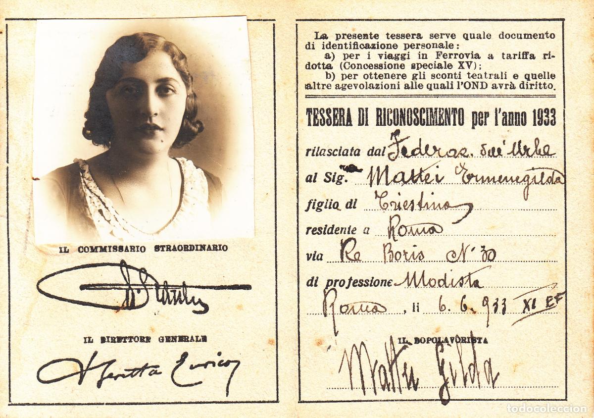 Sellos: CRCAR280 TARJETA DE IDENTIFICACION DE LA OND DEL A&Ntilde;O 1933