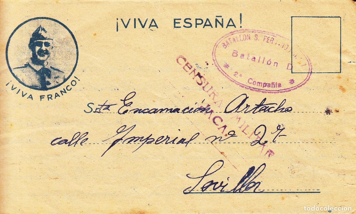 Sellos: CRCAR241 CURIOSO SOBRE CARTA CON EFIGIE DE FRANCO, CENSURA MILITAR DE JACA Y MARCA VIOLETA DEL
