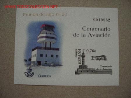 Sellos: PRUEBA DE LUJO CENTENARIO AVIACION - Foto 1