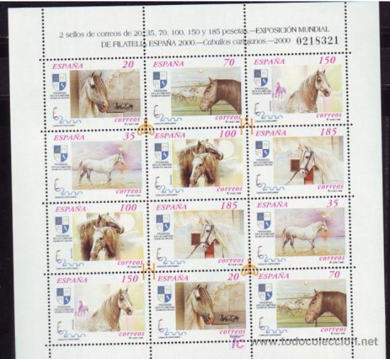 Sellos: MP 69 Exp. Filat&eacute;lica Espa&ntilde;a2000**. Caballos 2000 - Foto 1