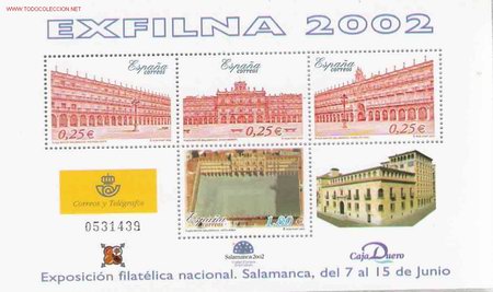 Sellos: Hoja bloque Exfilna 2002 - Foto 1