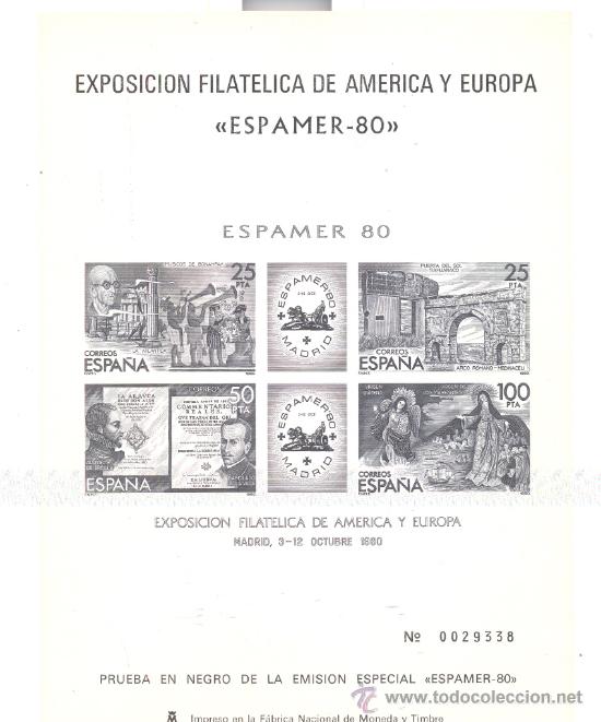 Sellos: ESPA&Ntilde;A. EDIFIL 3 &rdquo;ESPAMER 80&rdquo; - Foto 1