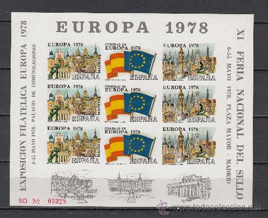 Hoja Recuerdo Xi Feria Sello 6 15578 Y Exp Fil Europa 1978 2 15578 Sin Dentar