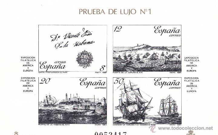 Sellos: EXPAMER 1987. PRUEBA DE LUJO N&ordm; 1. PERFECTA. - Foto 1