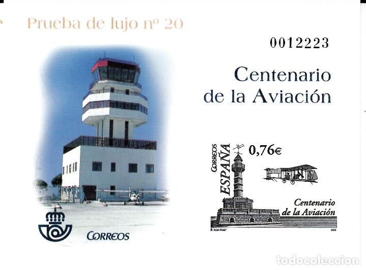 Sellos: PRUEBA DE LUJO NUM. 20 CENTENARIO DE LA AVIACI&Oacute;N 2003 - Foto 1