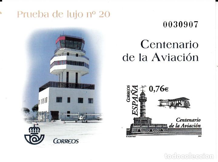 Sellos: PRUEBA DE LUJO NUMERO 20 CENTENARIO DE LA AVIACI&Oacute;N - Foto 1