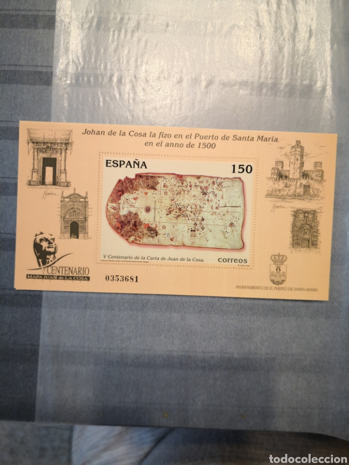 Sellos: Espa&ntilde;a V centenario mapas Juan de la Cosa - Foto 1