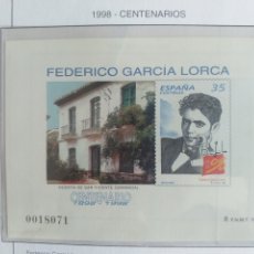 Sellos: ESPAÑA SELLOS PRUEBA HOJA Nº 69 1998 CENTENARIO GARCÍA LORCA