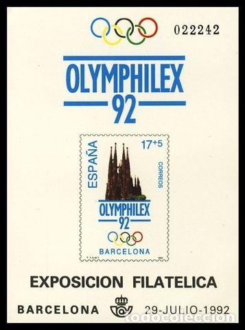 Sellos: 3219  P     OLYMPHILEX &Acirc;&acute;92 - Foto 1