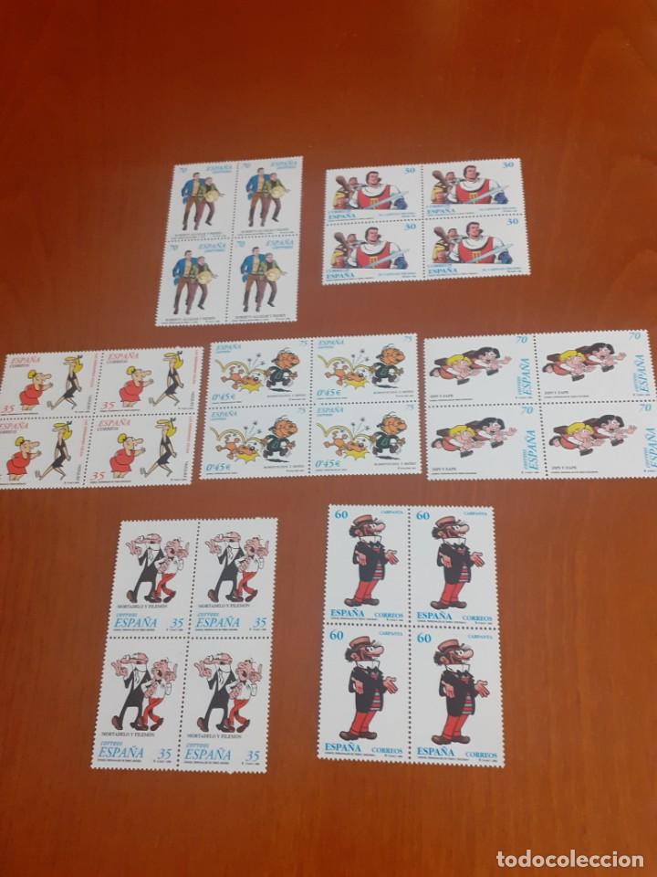 Sellos: lote de 7 minipliegos de 4 sellos nuevos de personajes de comics - Foto 1 - 204241292