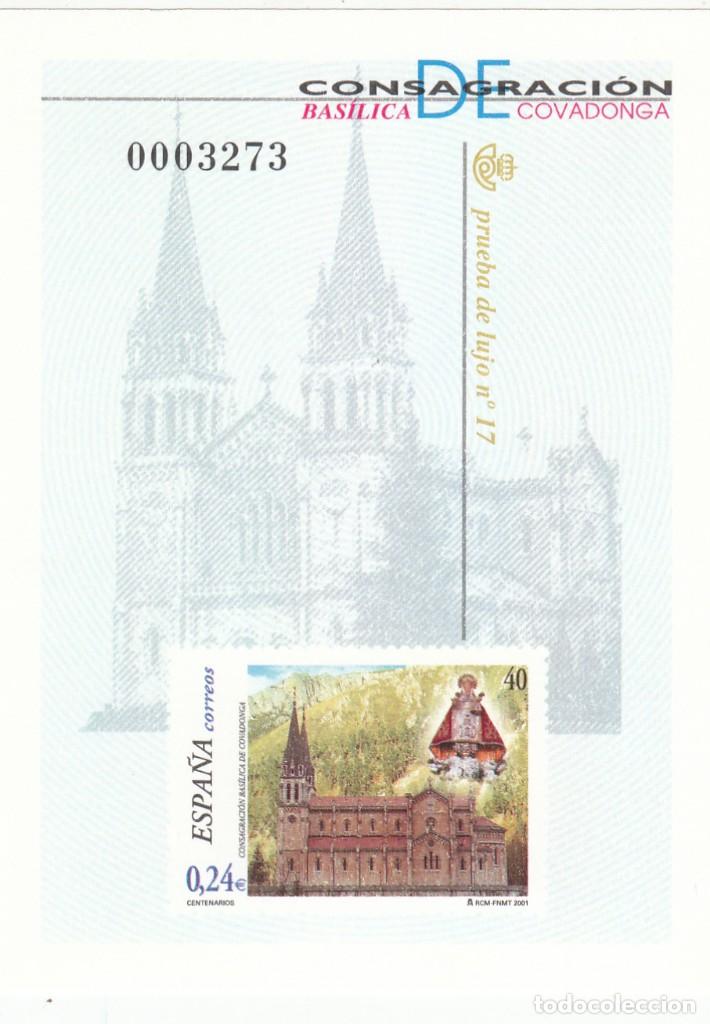 Sellos: PRUEBA NUM.74 CENTENARIO CONSAGRACION COVADONGA 2001 - Foto 1