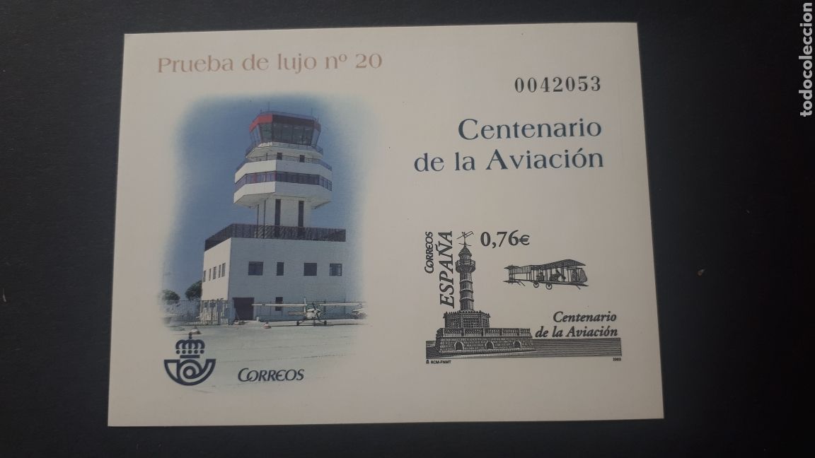 Sellos: Prueba de Lujo 20 Centenario de la Aviaci&oacute;n - Foto 1