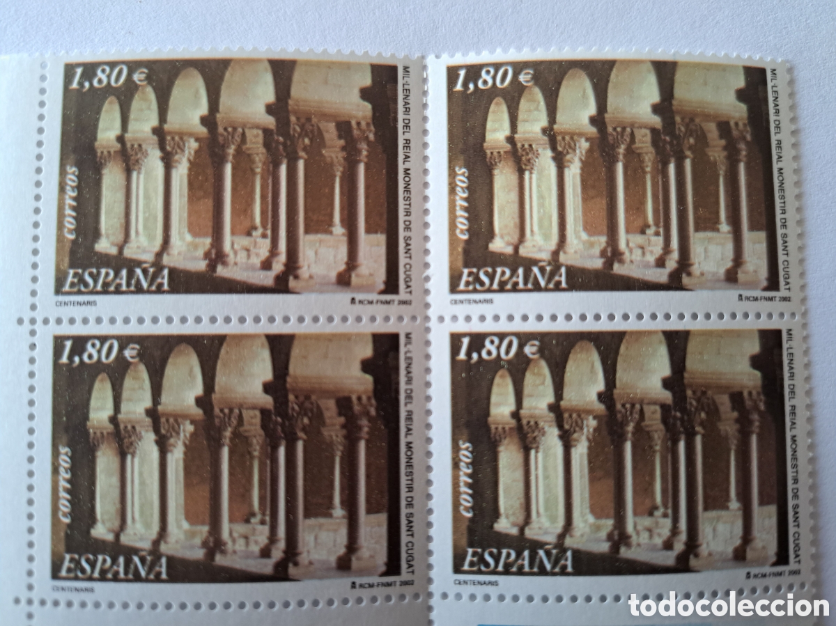 Sellos: Bloque (4) mil.lenari sant Cugat 2002 - Foto 1