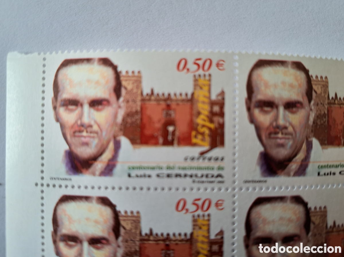 Sellos: Bloque (4) Centenario Luis Cernuda 2002 - Foto 2