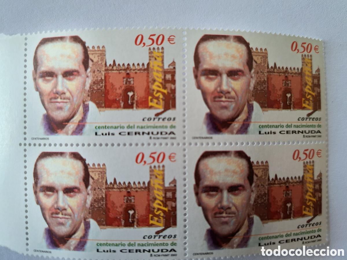 Sellos: Bloque (4) Centenario Luis Cernuda 2002 - Foto 1