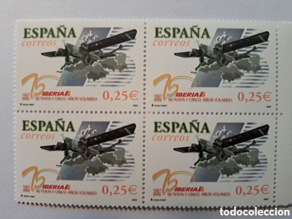 Sellos: 2 Bloques (4) 75 a&ntilde;os Iberia 2002 - Foto 3
