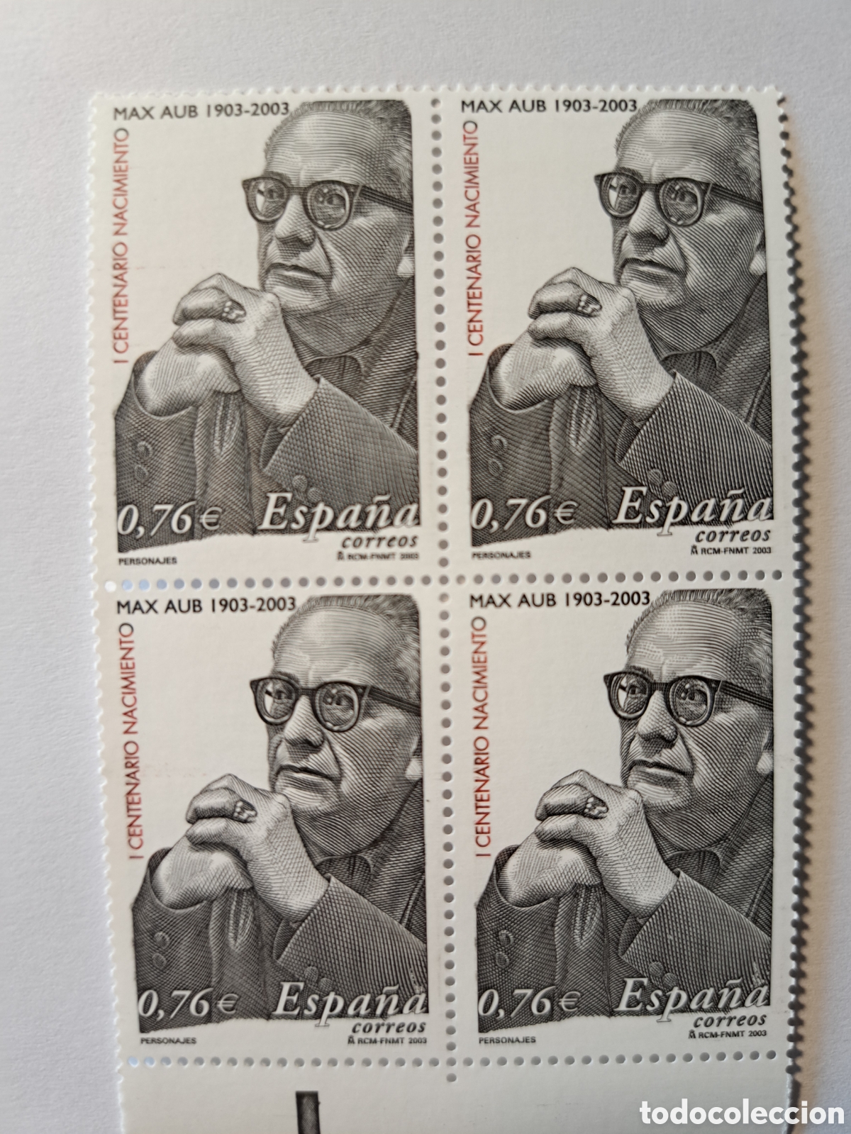 Sellos: Bloque (4) Centenario M&aacute;x Aub 2003 - Foto 1