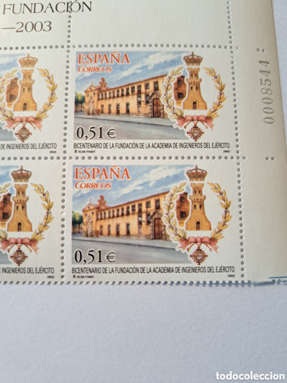 Sellos: Bloque (4) Bicentenario Academia de Ingenieros 2003 - Foto 2