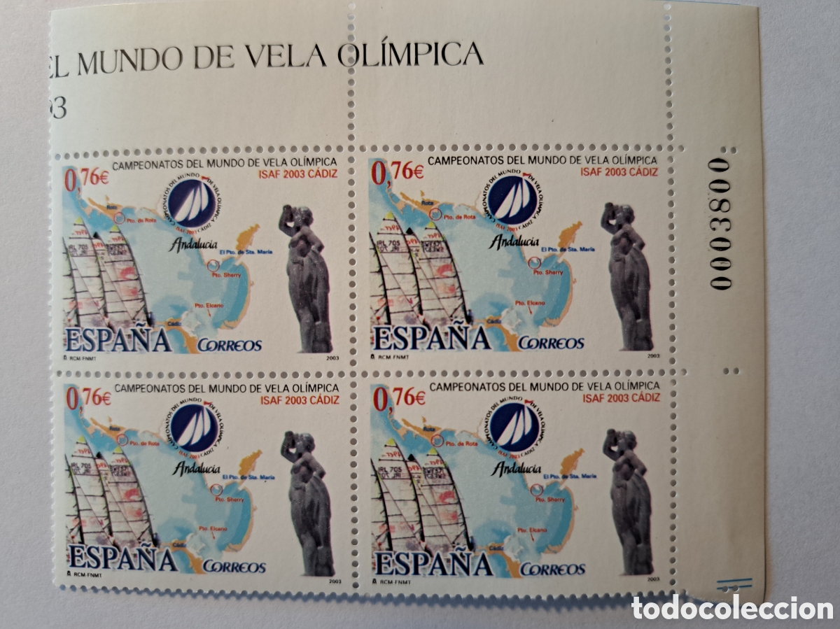 Sellos: Bloque (4) campeonatos vela ol&iacute;mpica 2003 - Foto 1