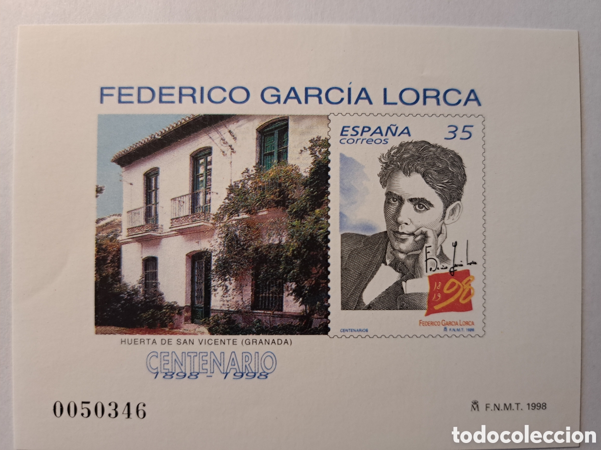 Sellos: Prueba centenario Garc&iacute;a Lorca 1998 - Foto 1