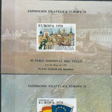 Sellos: ESPAÑA 1979 - EXPOSICIÓN FILATÉLICA EUROPA 78 - HOJAS RECUERDO EDIFIL 62/63