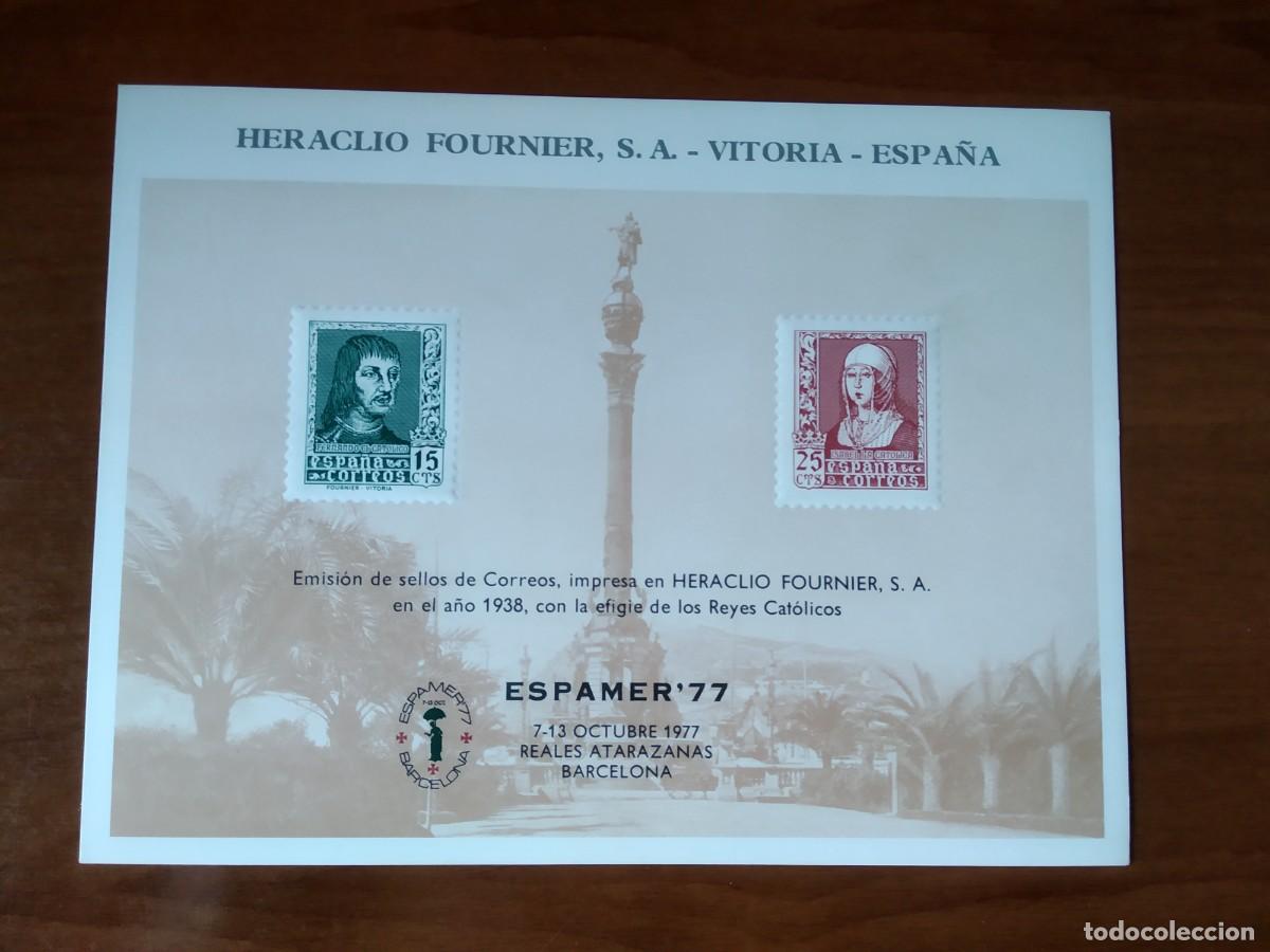Sellos: HOJA RECUERDO ESPAMER 77. Env&iacute;o gratis - Foto 1