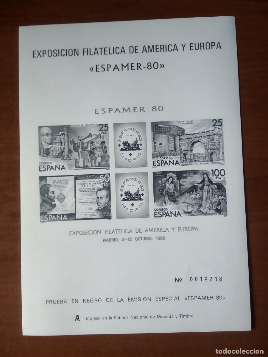 Sellos: ESPAMER 80, PRUEBA EN NEGRO, ENV&Iacute;O GRATIS - Foto 1