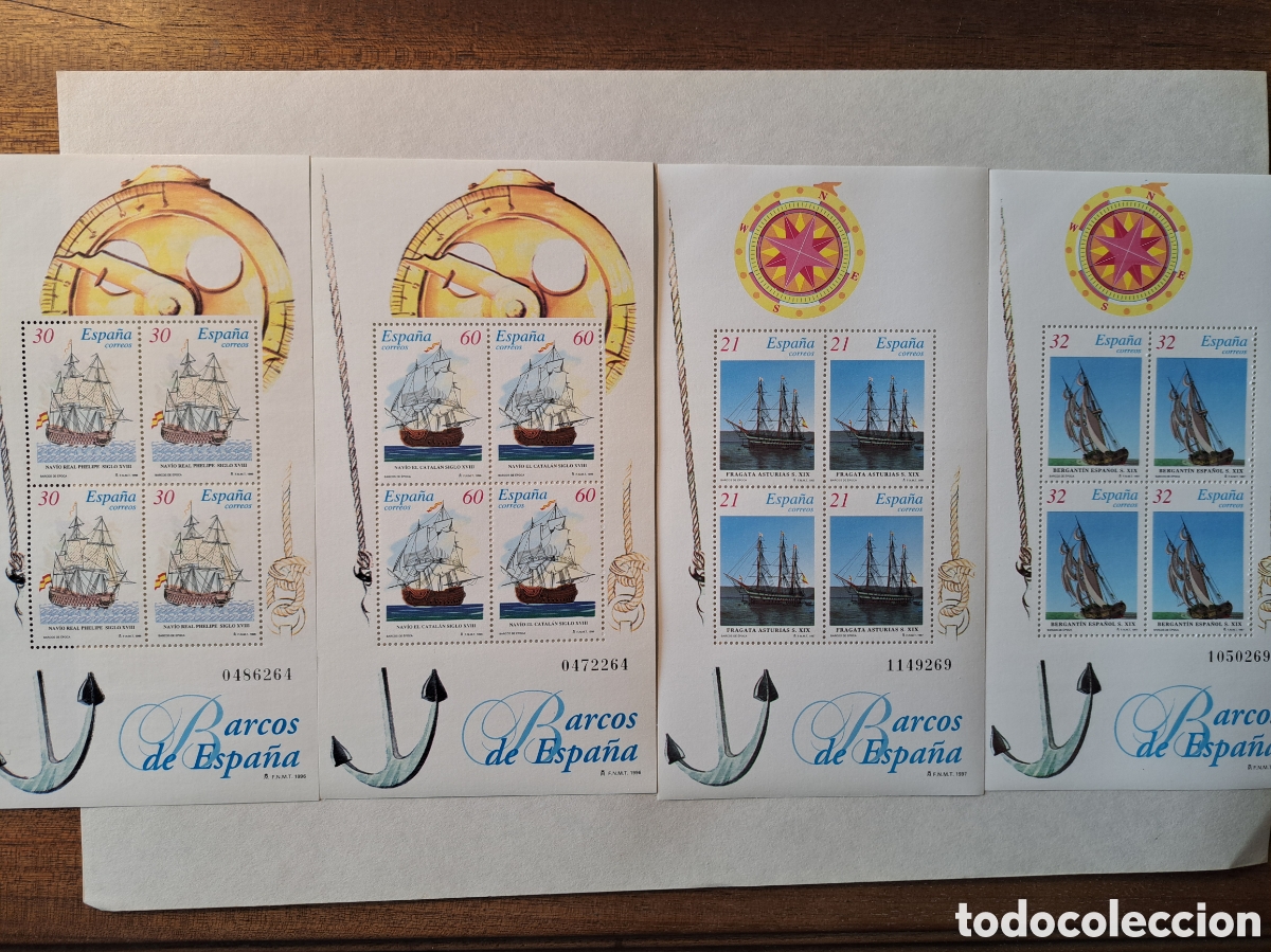 Sellos: Bloques (4) Barcos de Espa&ntilde;a 1996-97 - Foto 1