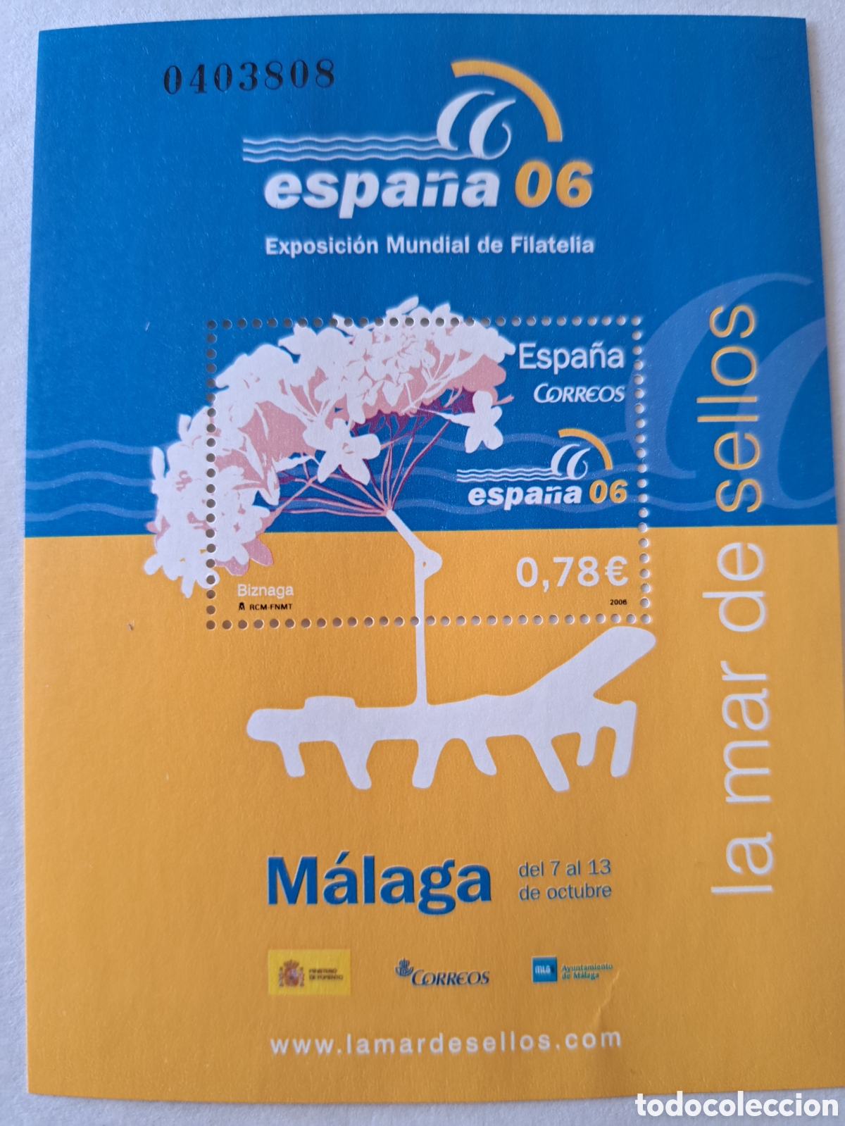 Sellos: Hoja dentada Espa&ntilde;a 06 M&aacute;laga j - Foto 1