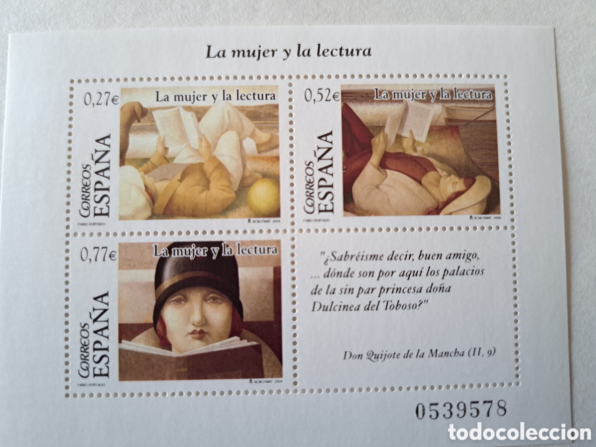 Sellos: Hojas dentadas (2) la mujer y la lectura 2004 - Foto 2