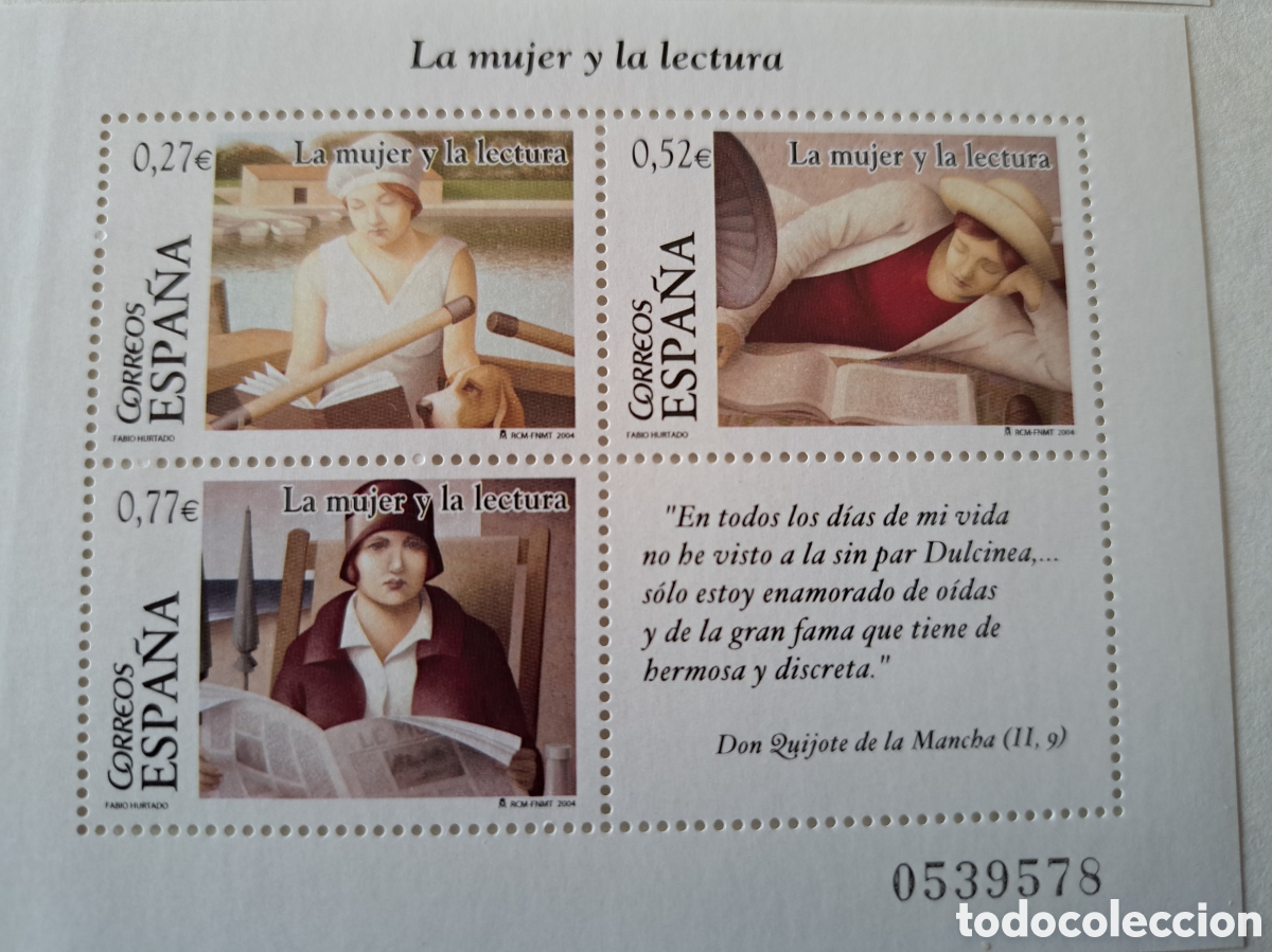 Sellos: Hojas dentadas (2) la mujer y la lectura 2004 - Foto 3