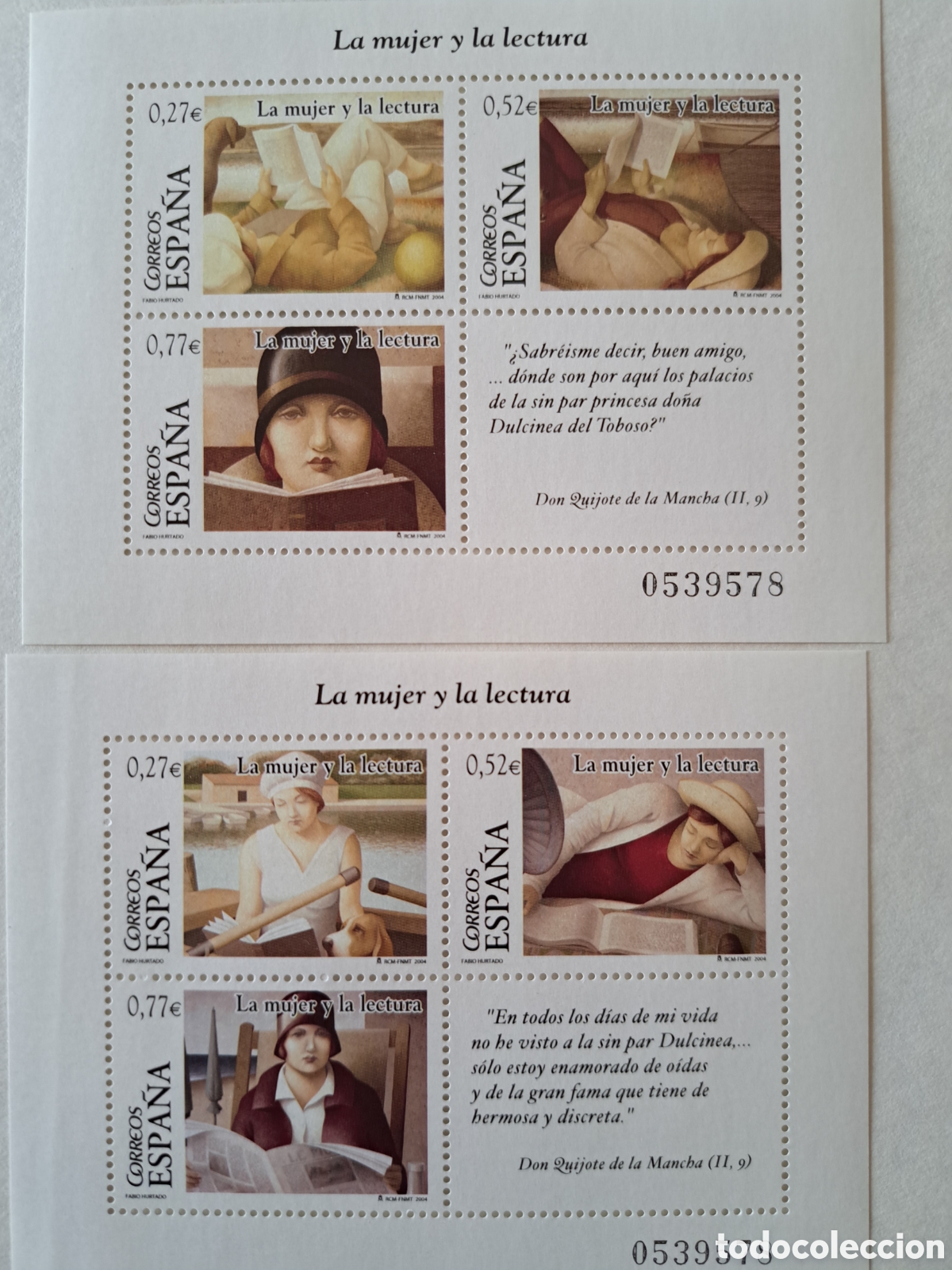 Sellos: Hojas dentadas (2) la mujer y la lectura 2004 - Foto 1