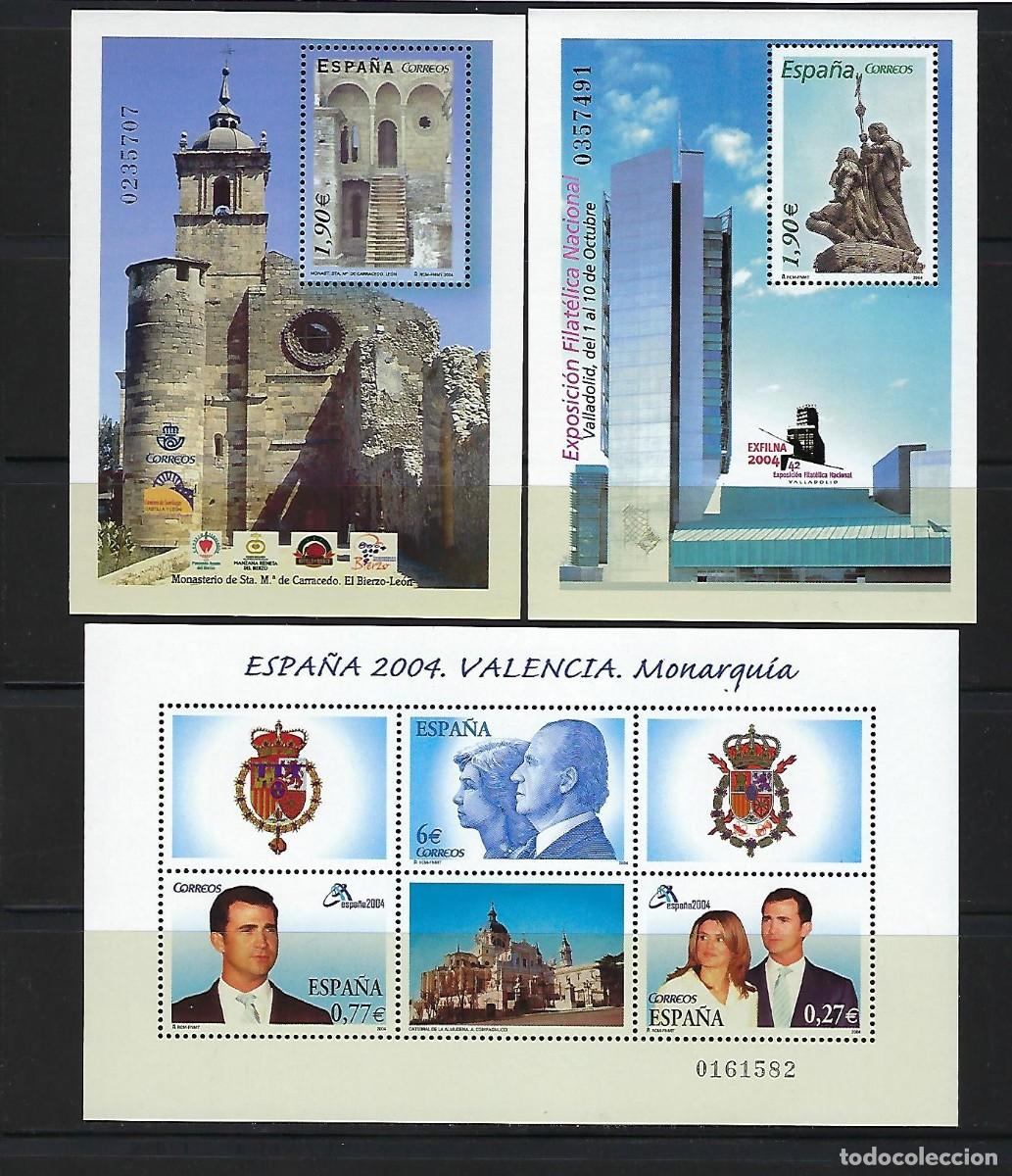 Sellos: ESPA&Ntilde;A. A&ntilde;o 2004. Conjunto de 3 hojas bloque. - Foto 1