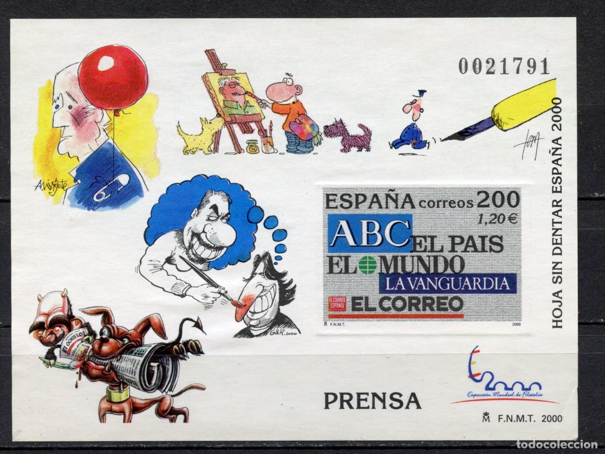 Sellos: HOJA SIN DENTAR ESPA&Ntilde;A 2000 - Foto 1