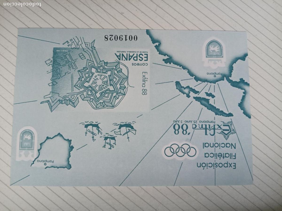 Sellos: Exfilna 88 Pamplona, Navarra. Prueba