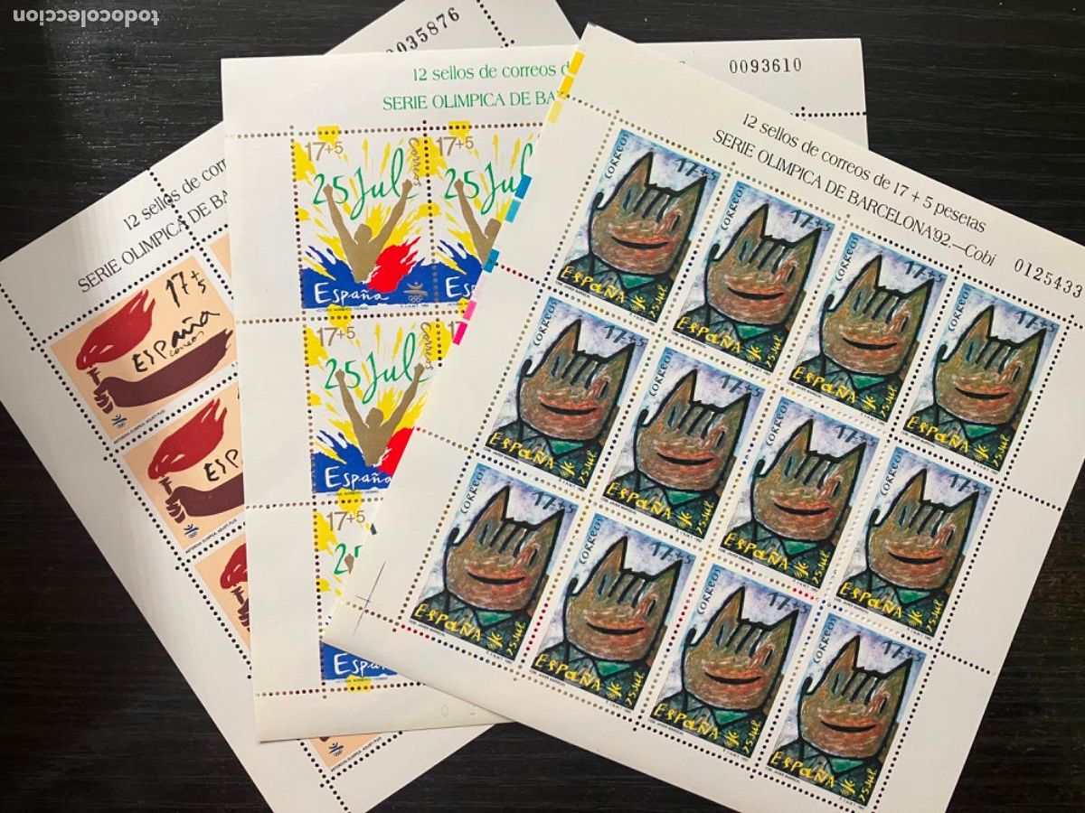 Sellos: MP 43 al 45 - Sellos nuevos Juegos Ol&iacute;mpicos Barcelona 1992 - Juego completo 4 mini pliego - 1992