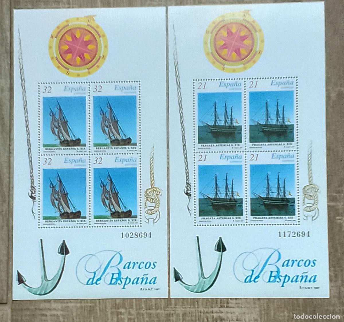 Sellos: HOJAS BLOQUE BARCOS DE ESPA&Ntilde;A - Foto 1