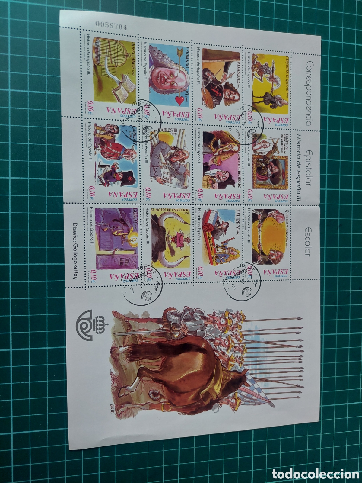 Sellos: USADOS LUJO EDIFIL 3912/23 A&Ntilde;O 2000 HUSTORIA CORRESPONDENCIA EPISTOLAR ESCOLAR MINIPLIEGO 79