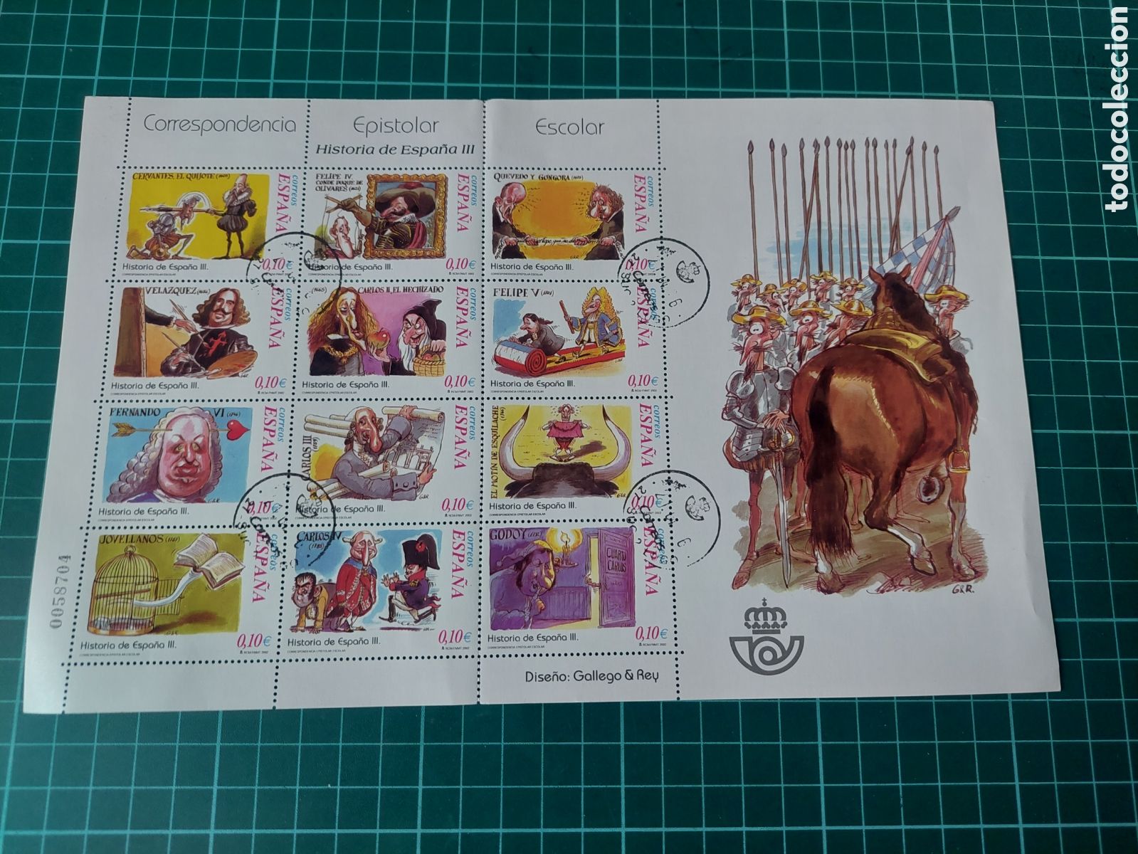 Sellos: USADOS LUJO EDIFIL 3912/23 A&Ntilde;O 2000 HUSTORIA CORRESPONDENCIA EPISTOLAR ESCOLAR MINIPLIEGO 79